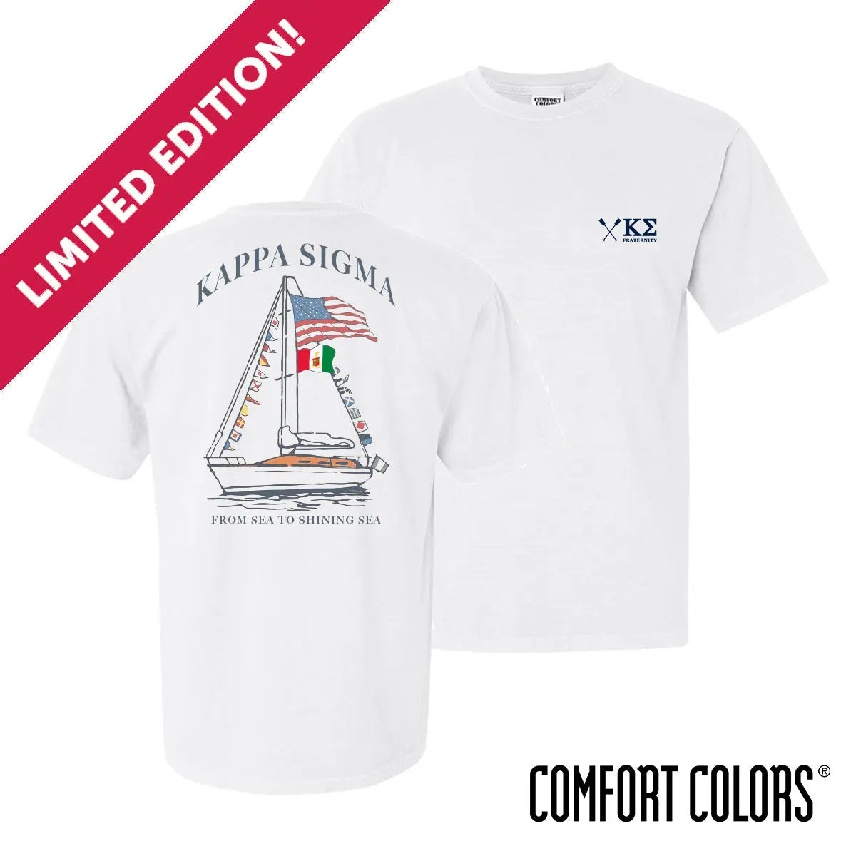 New! Kappa Sig Limited Edition Comfort Colors Nautical Patriot Short Sleeve Tee Kappa Sigma