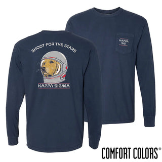 New! Kappa Sig Comfort Colors Astronaut Retriever Long Sleeve Tee - Kappa Sigma Official Store