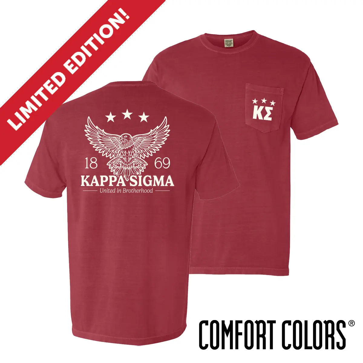New! Kappa Sig Comfort Colors Patriotic Eagle Short Sleeve Tee Kappa Sigma