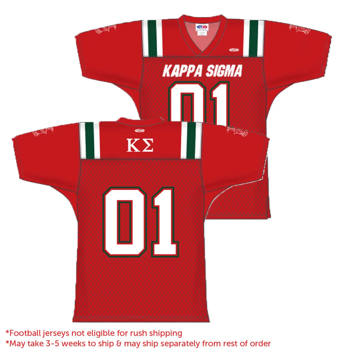 New! Kappa Sigma Sublimated Football Jersey Kappa Sigma