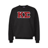 Kappa Sig Black Crew Neck Sweatshirt with Sewn On Letters - Kappa Sigma Official Store