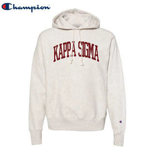 Kappa Sig Natural Champion Reverse Weave Sewn On Hoodie - Kappa Sigma Official Store