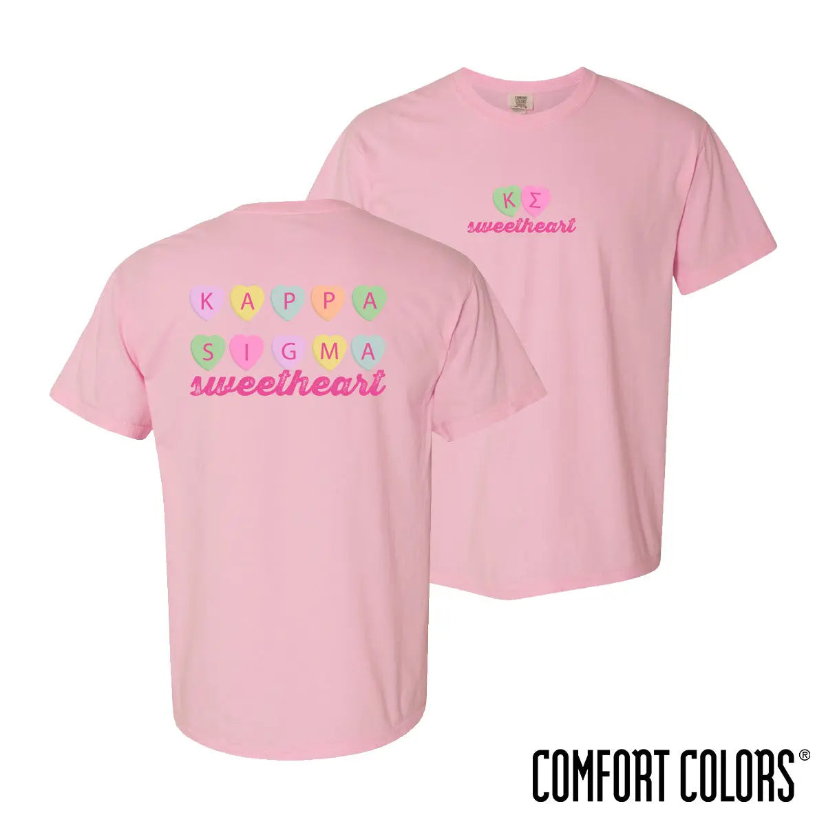 Kappa Sig Comfort Colors Candy Hearts Short Sleeve Tee - Kappa Sigma Official Store